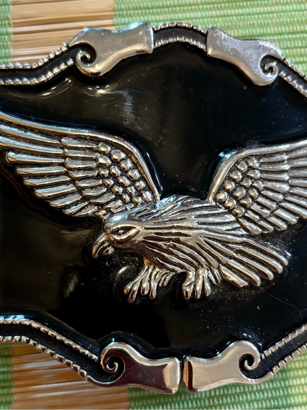 Black and Silver Eagle Belt Buckle - Men’s Accessory